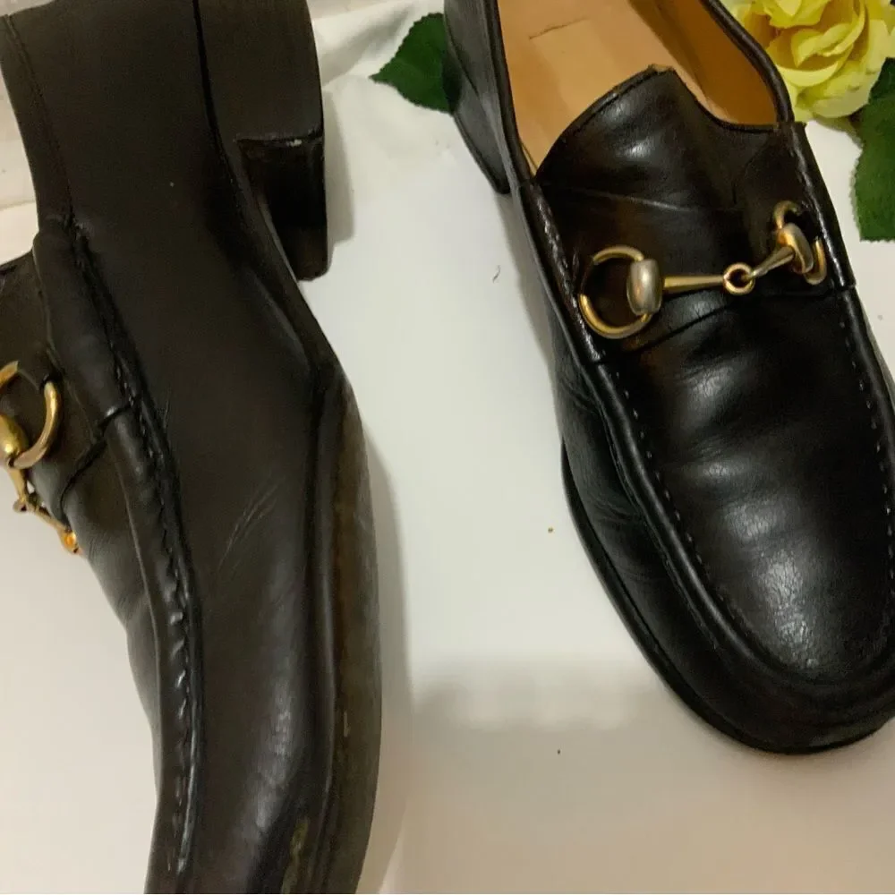 Vintage Gucci Classic Brown Leather Horsebit Loafers Men’s 43 1/2 S